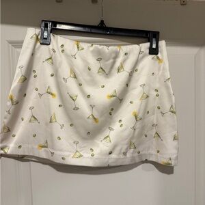Abercrombie & Fitch Scarlett White Martini Print Mini Skirt NWOT